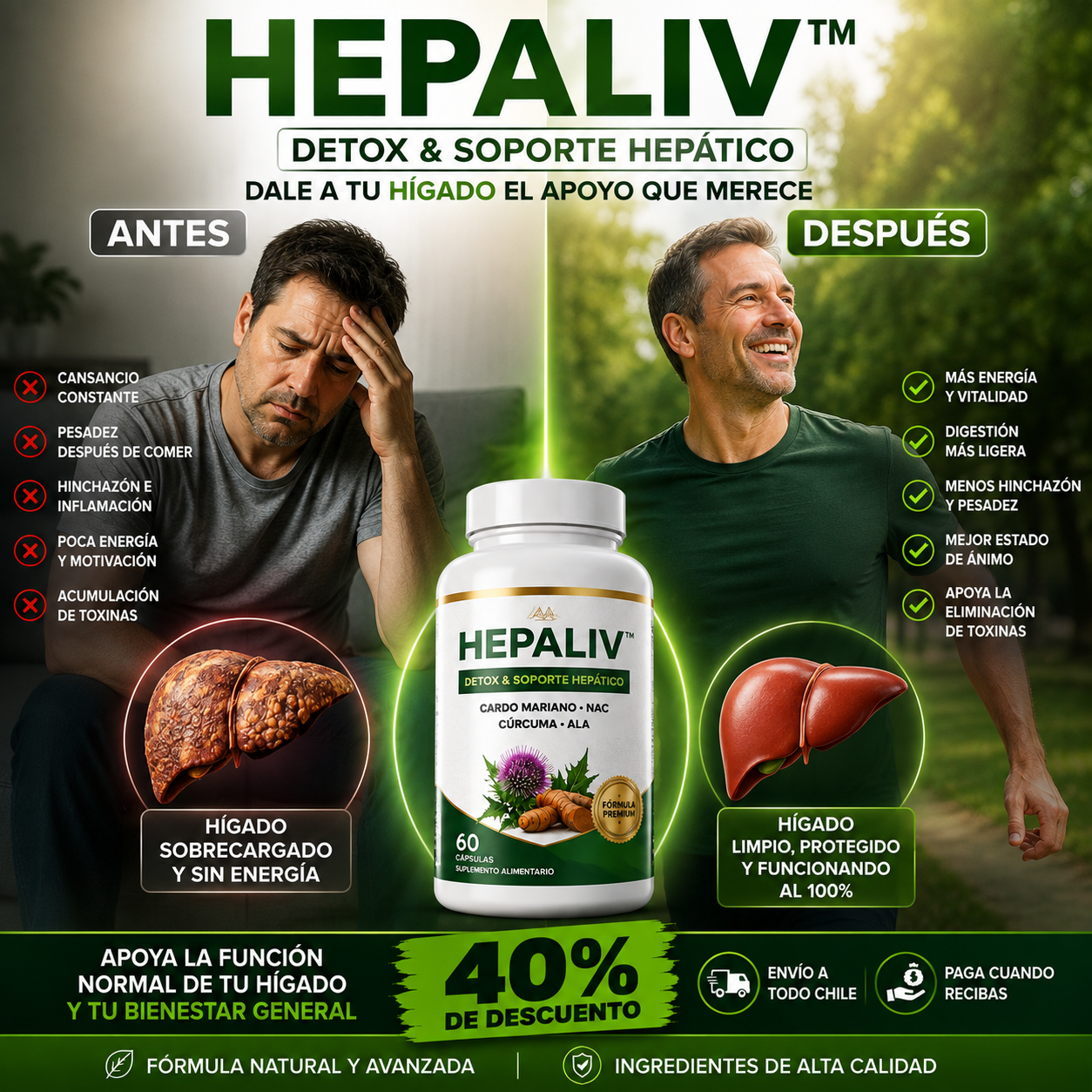 HEPALIV™ – Detox & Soporte Hepático Avanzado | 40% OFF
