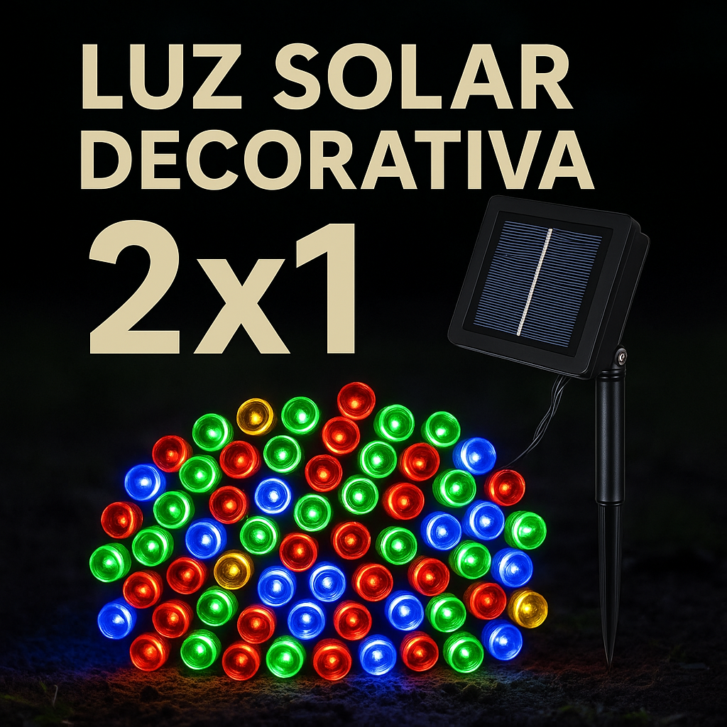 ✨ Cadena de Luces Solares 100 LED 2x1 – Ilumina tus Noches con Energía del Sol