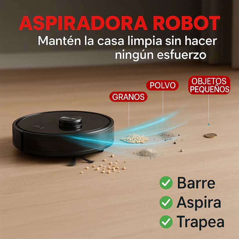 🤖 Aspiradora Robot Inteligente – Limpieza automática sin esfuerzo