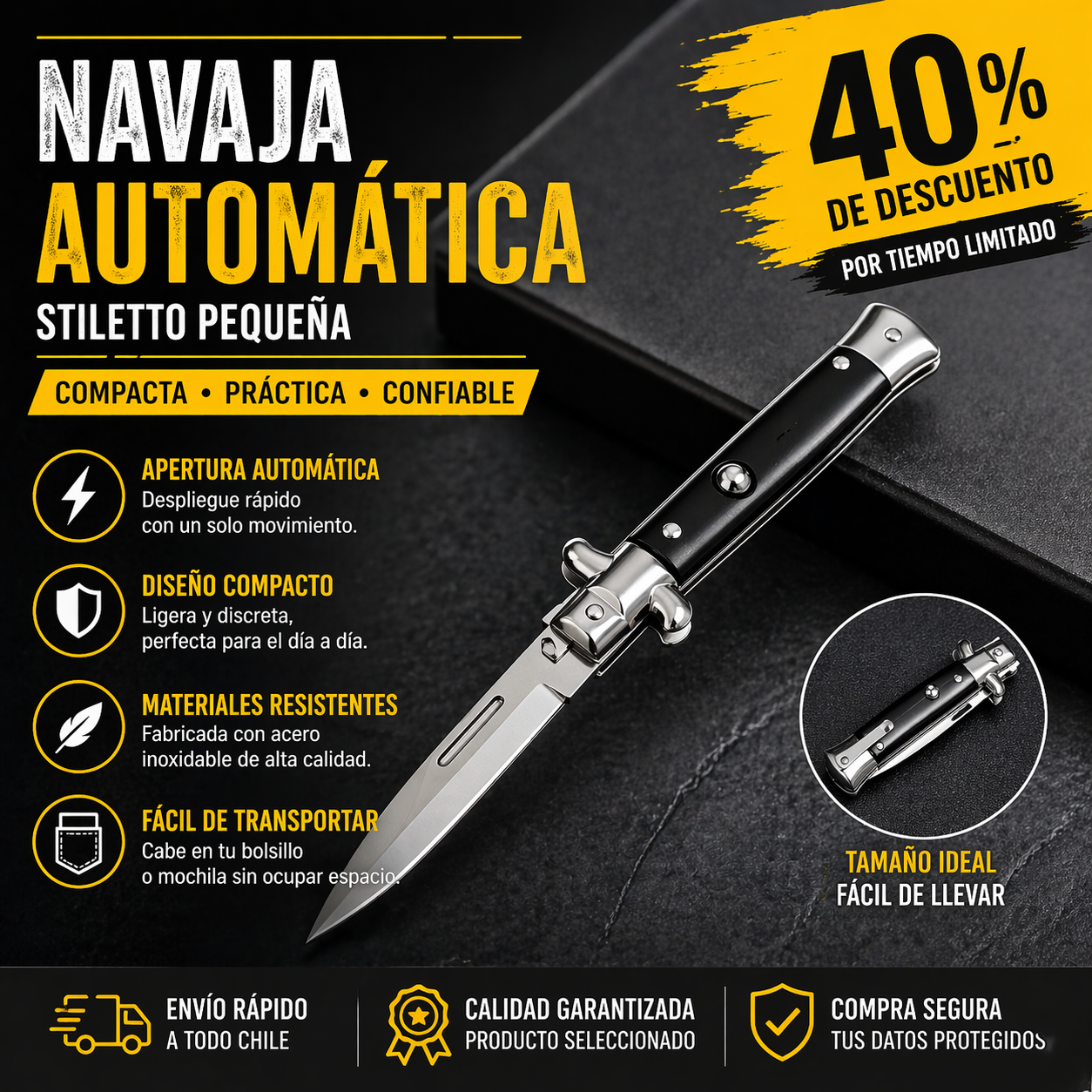 Navaja Automática Compacta – Rápida, Discreta y Siempre Lista