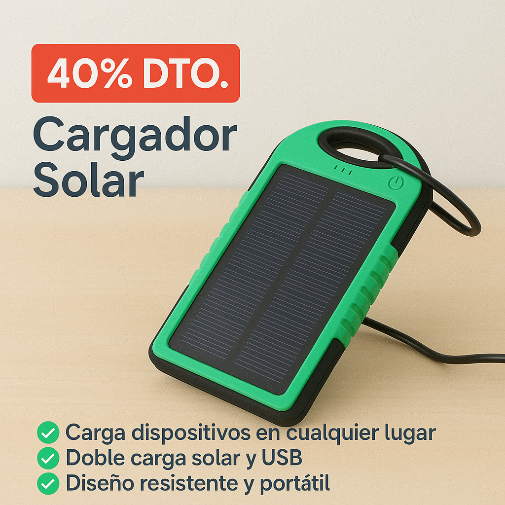 🔋 Cargador Solar Power Bank 20.000 mAh – Energía portátil donde la necesites