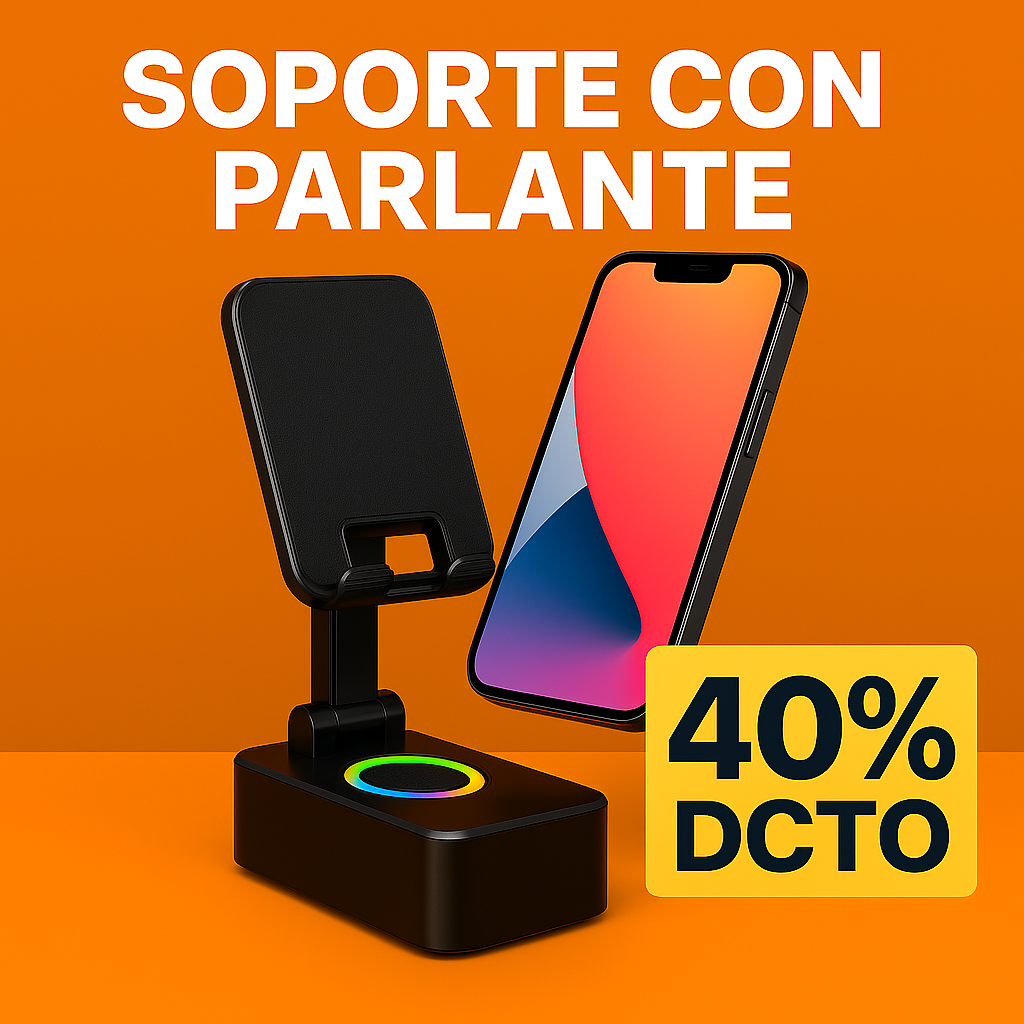 📱🔊 Soporte para Celular con Parlante – Organiza tu espacio y escucha mejor