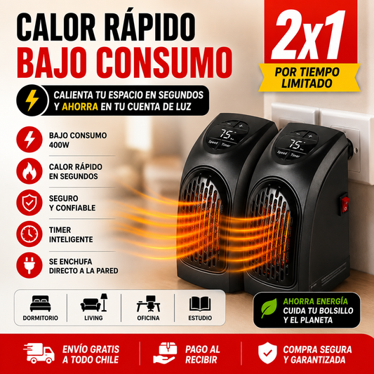 Calefactor Bajo Consumo (Promoción 2x1) - Calor instantáneo sin gastar de más