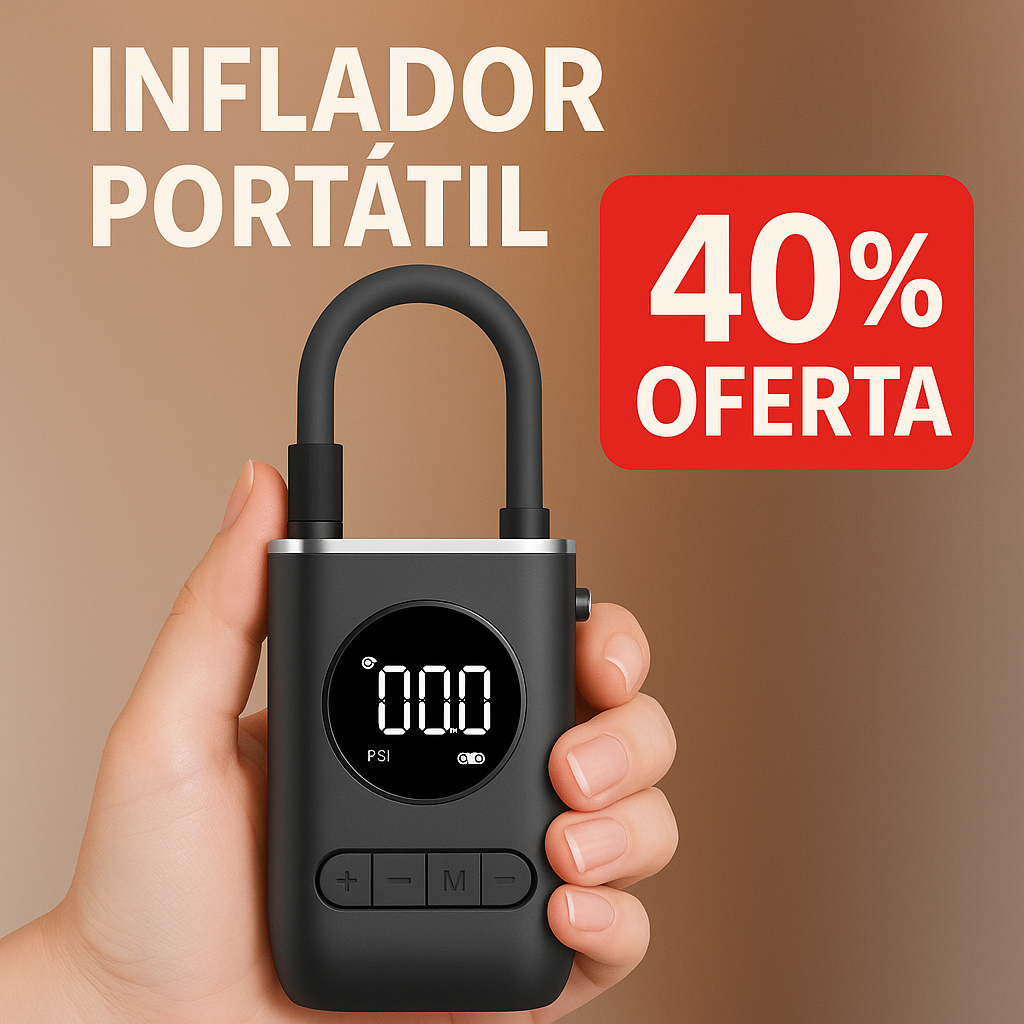 🔋 Inflador Portátil – ¡Infla en segundos, donde quieras!
