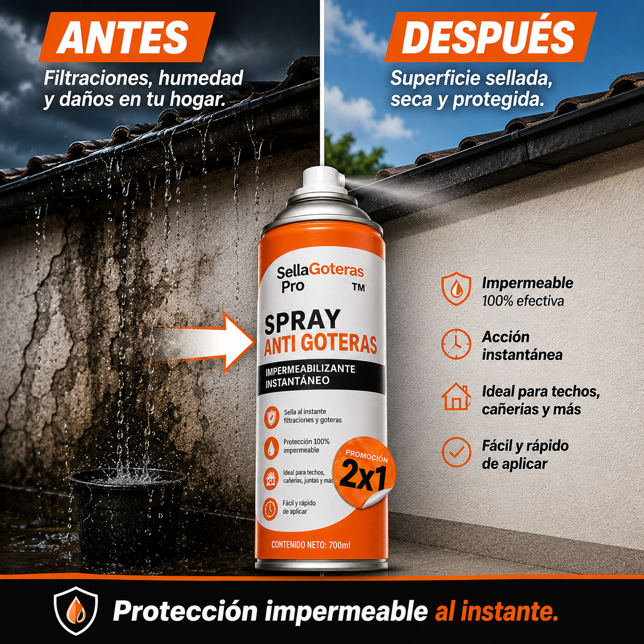 SellaGoteras Pro™ – Spray Impermeabilizante Antifiltraciones 2x1