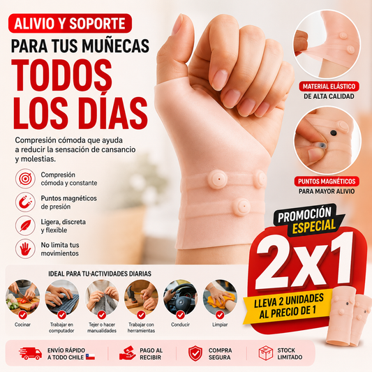Muñequera magnética de compresión - Vive sin dolor