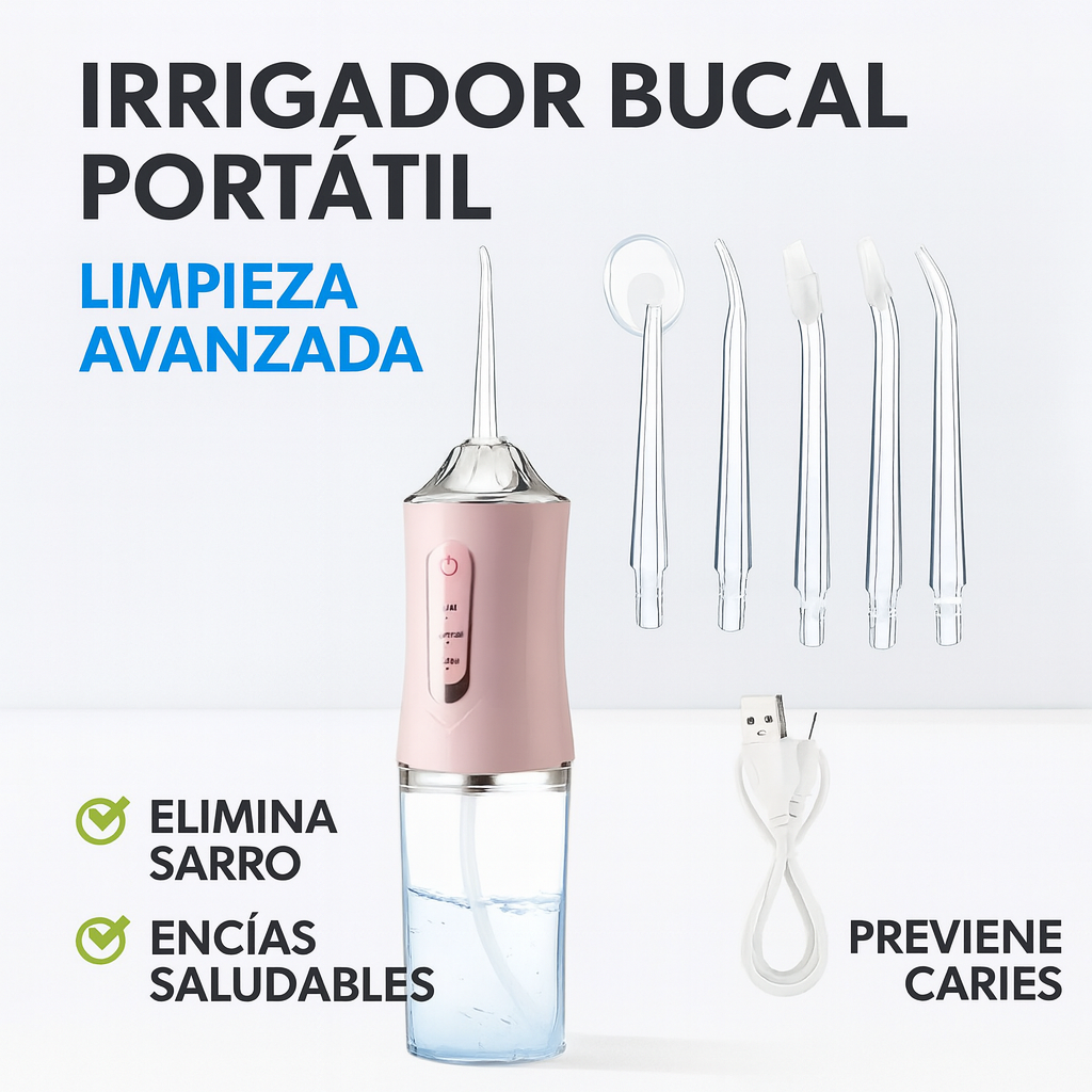 🦷 Irrigador Bucal Portátil – Limpieza Profunda con Tecnología de Agua a Presión 💧
