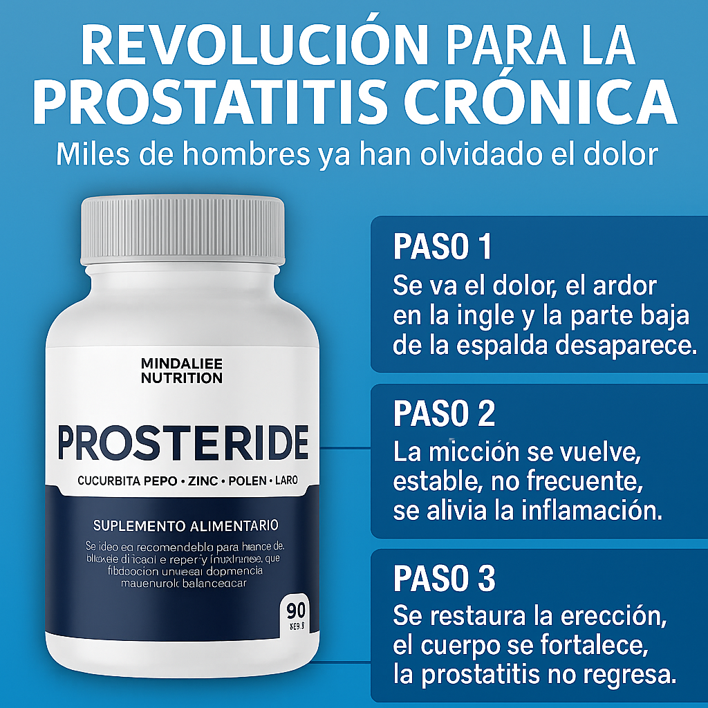 🧴 PROSTERIDE – Solución natural para la prostatitis crónica