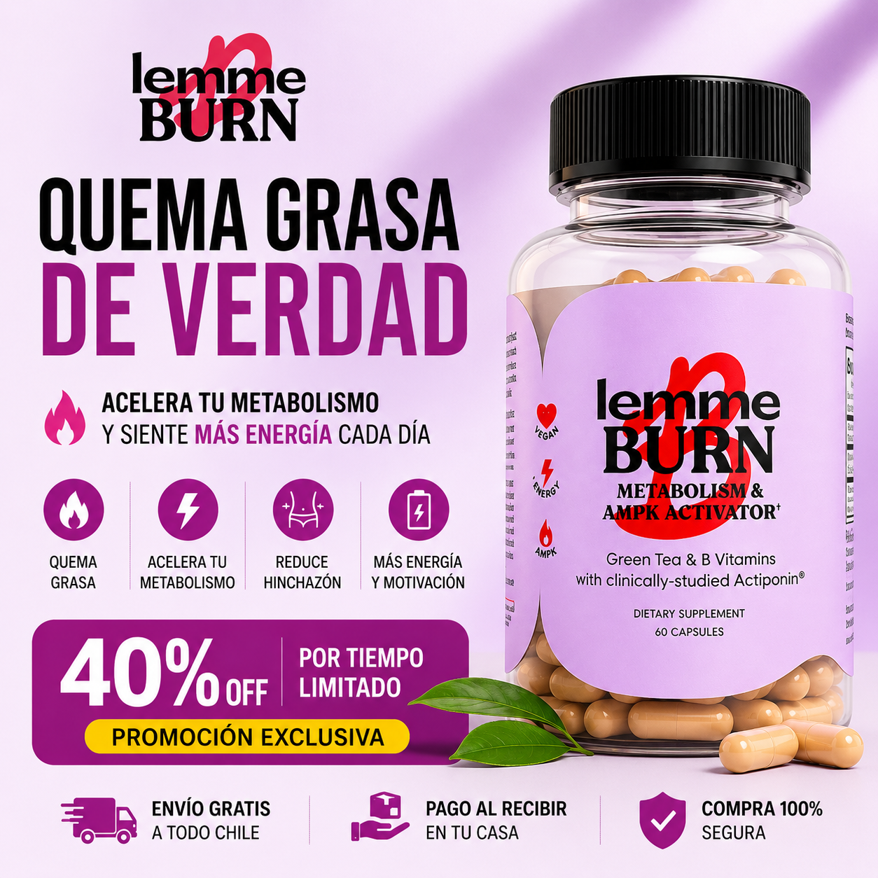 Lemme Burn Quemador de Grasa - Acelera tu metabolismo y aplana tu abdomen