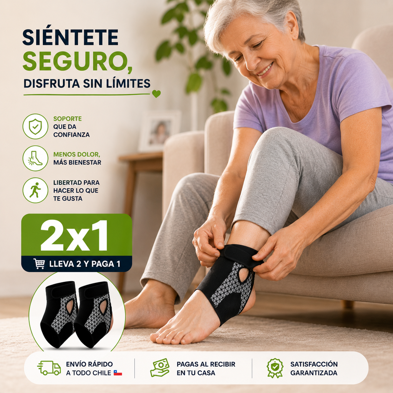 Tobillera Elástica Ajustable - Soporte profesional y Alivio del dolor