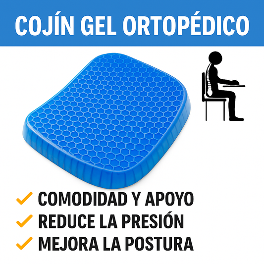 🔵 Cojín de Gel Ortopédico – Comodidad y Alivio en Cada Sentada 🛋️💆‍♂️