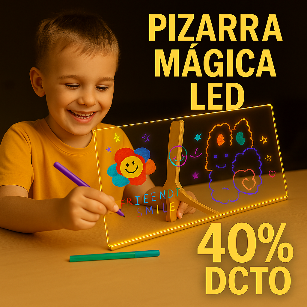 ✨ Pizarra LED Acrílica Luminosa con Plumones de Colores ✨