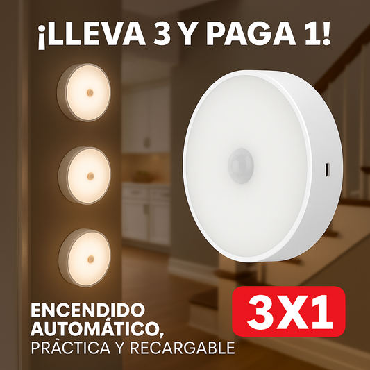 💡 Lámpara LED con Sensor de Movimiento – Pack 3x1 para iluminar toda tu casa