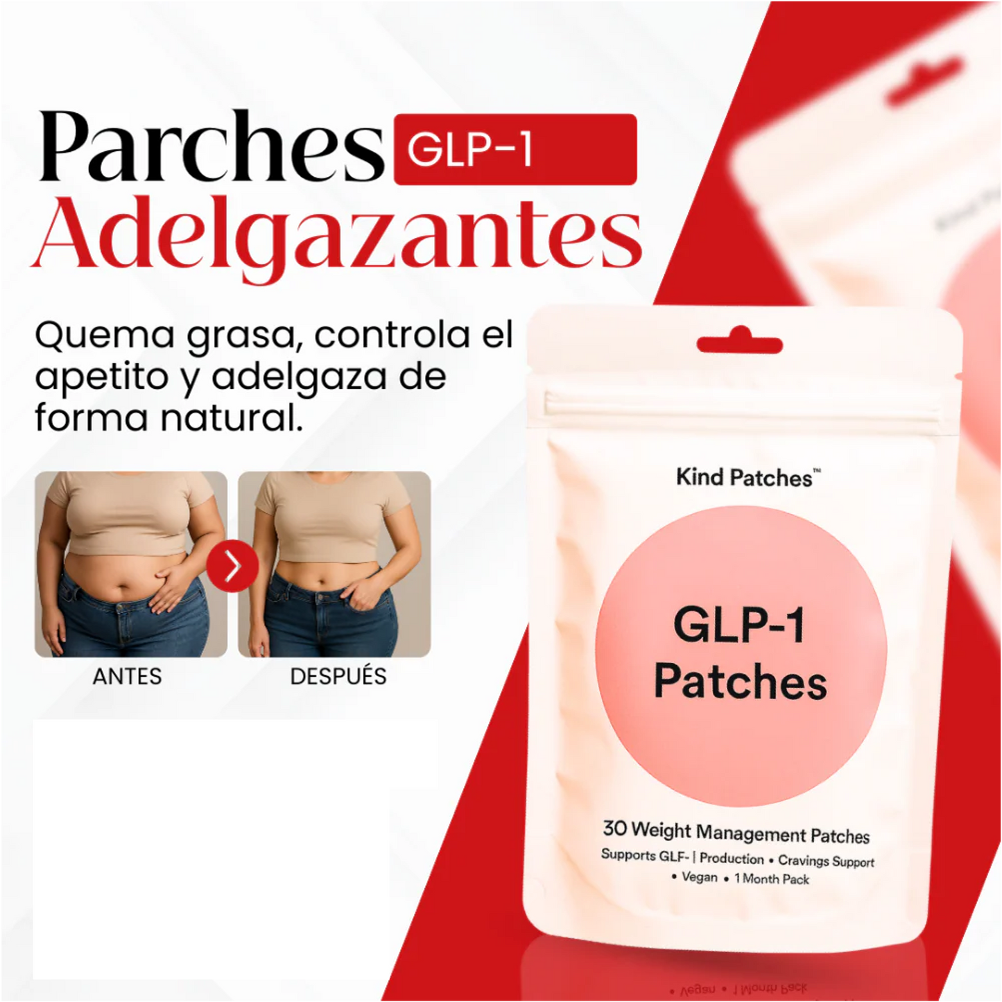 ⚡ Parches Adelgazantes GLP-1 (30 parches por envase)
