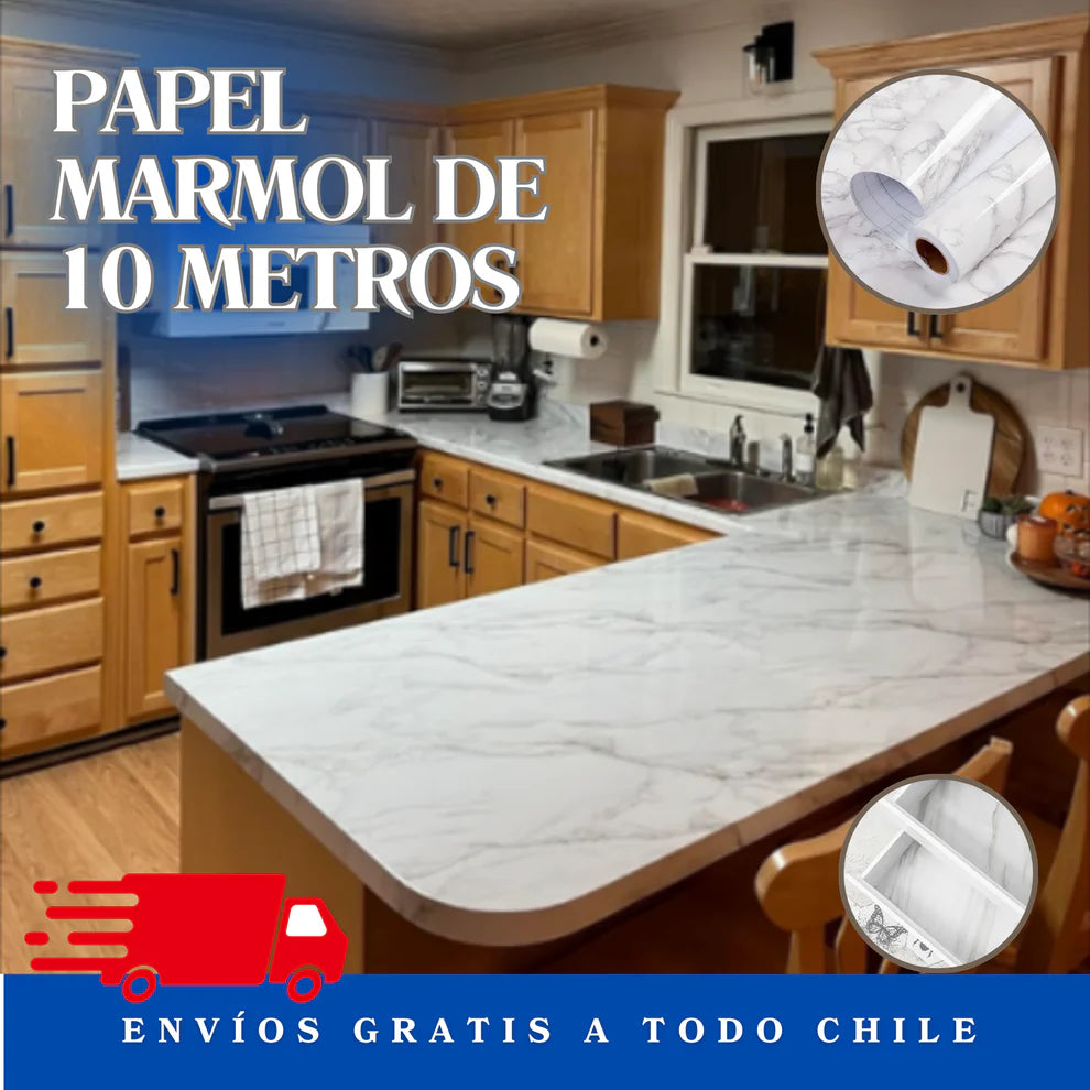 🏡✨ Rollo Papel Adhesivo Marmol 10 metros 2x1 - Transforma tu hogar