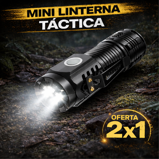 Mini linterna táctica 2x1 – Potencia extrema que cabe en tu bolsillo