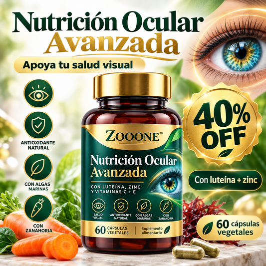 ZOOONE™ | Nutrición Ocular Avanzada – Cuida tu Visión con Luteína, Zinc y Antioxidantes | 40% OFF