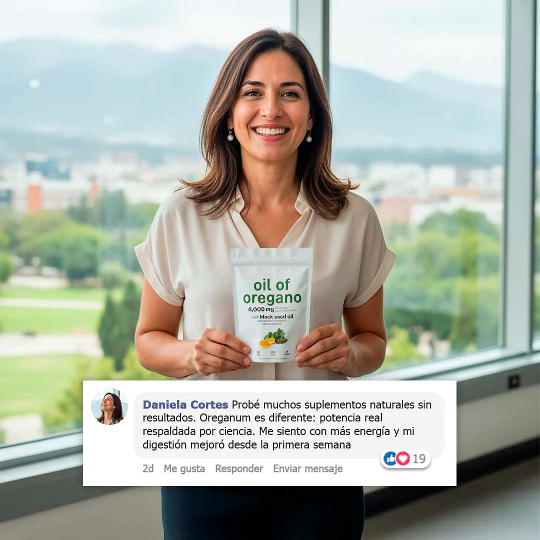 🌿 Aceite De Orégano 6000 Mg 60 capsulas - Bienestar General Natural