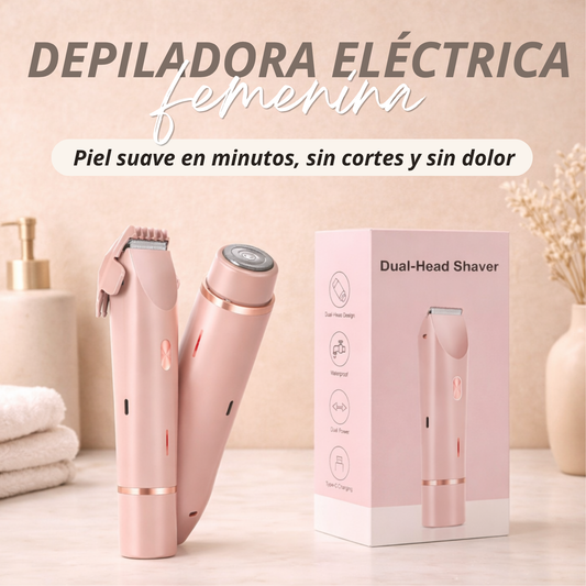 Depiladora eléctrica femenina - Piel suave sin cortes ni dolor