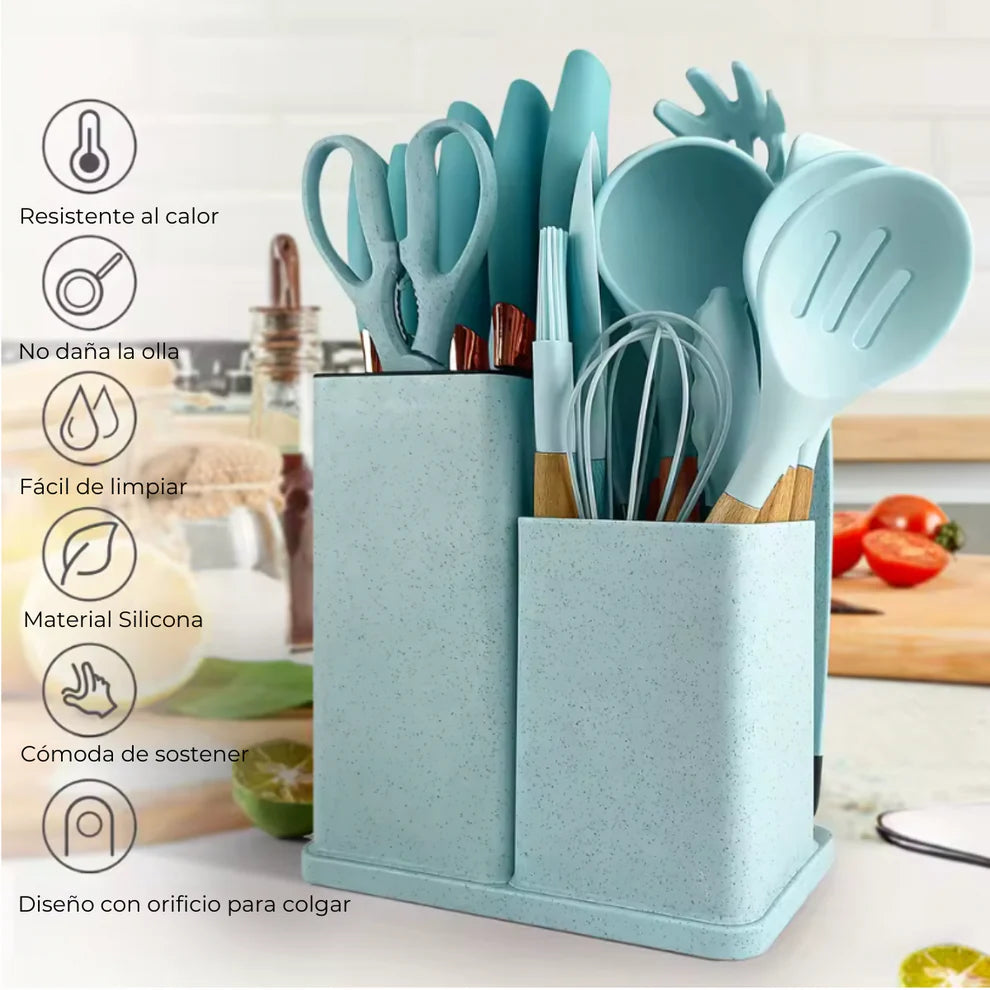 🍽️ Set de Utensilios de Cocina de 19 Piezas – ¡Organiza y Renueva tu Cocina con Estilo! 🧑‍🍳✨