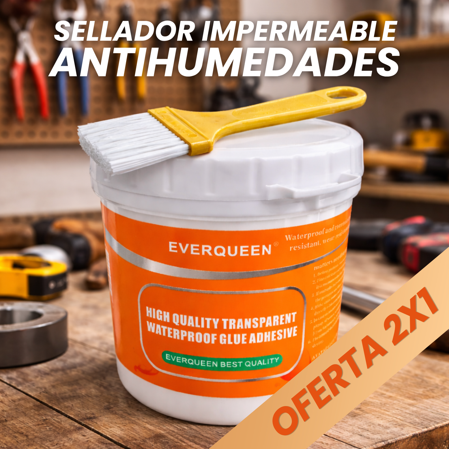Sellador impermeable PROMO 2x1 – ¡Repara filtraciones al instante!