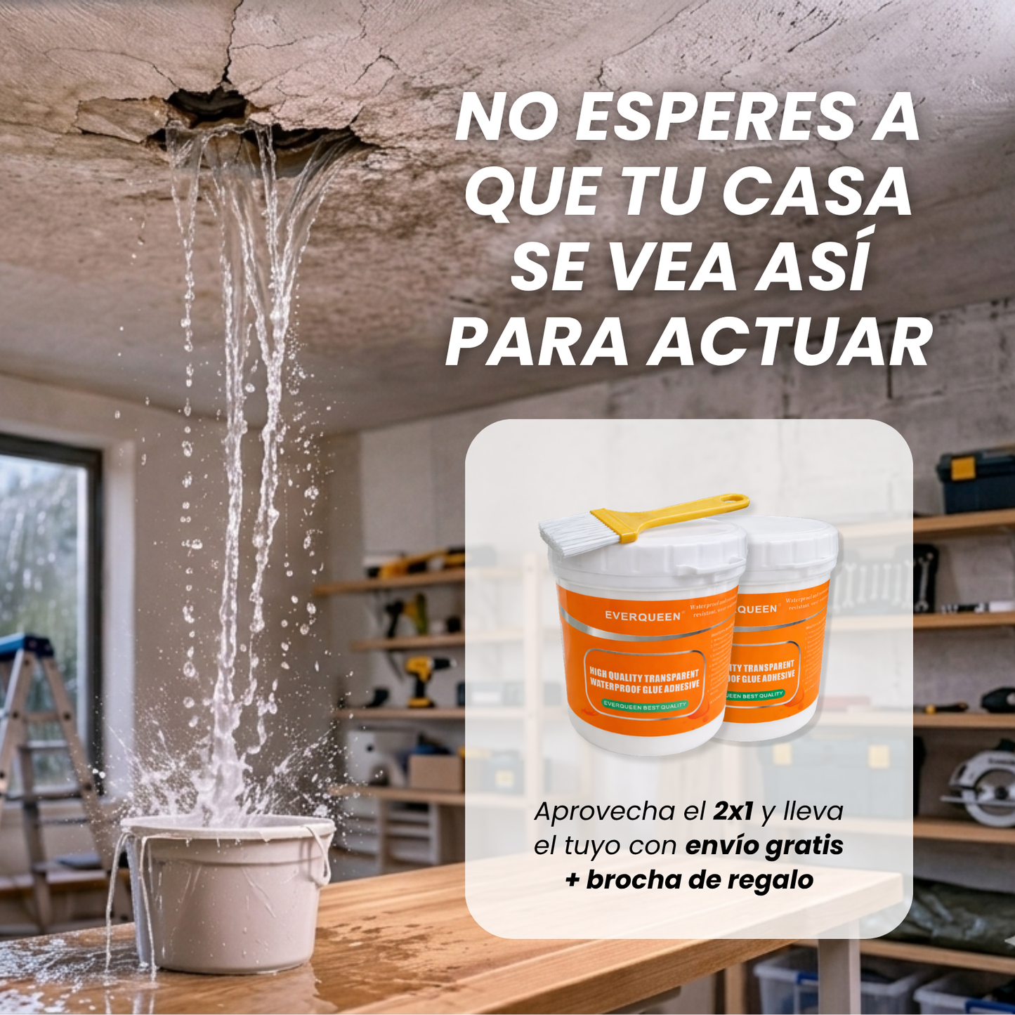 Sellador impermeable PROMO 2x1 – ¡Repara filtraciones al instante!