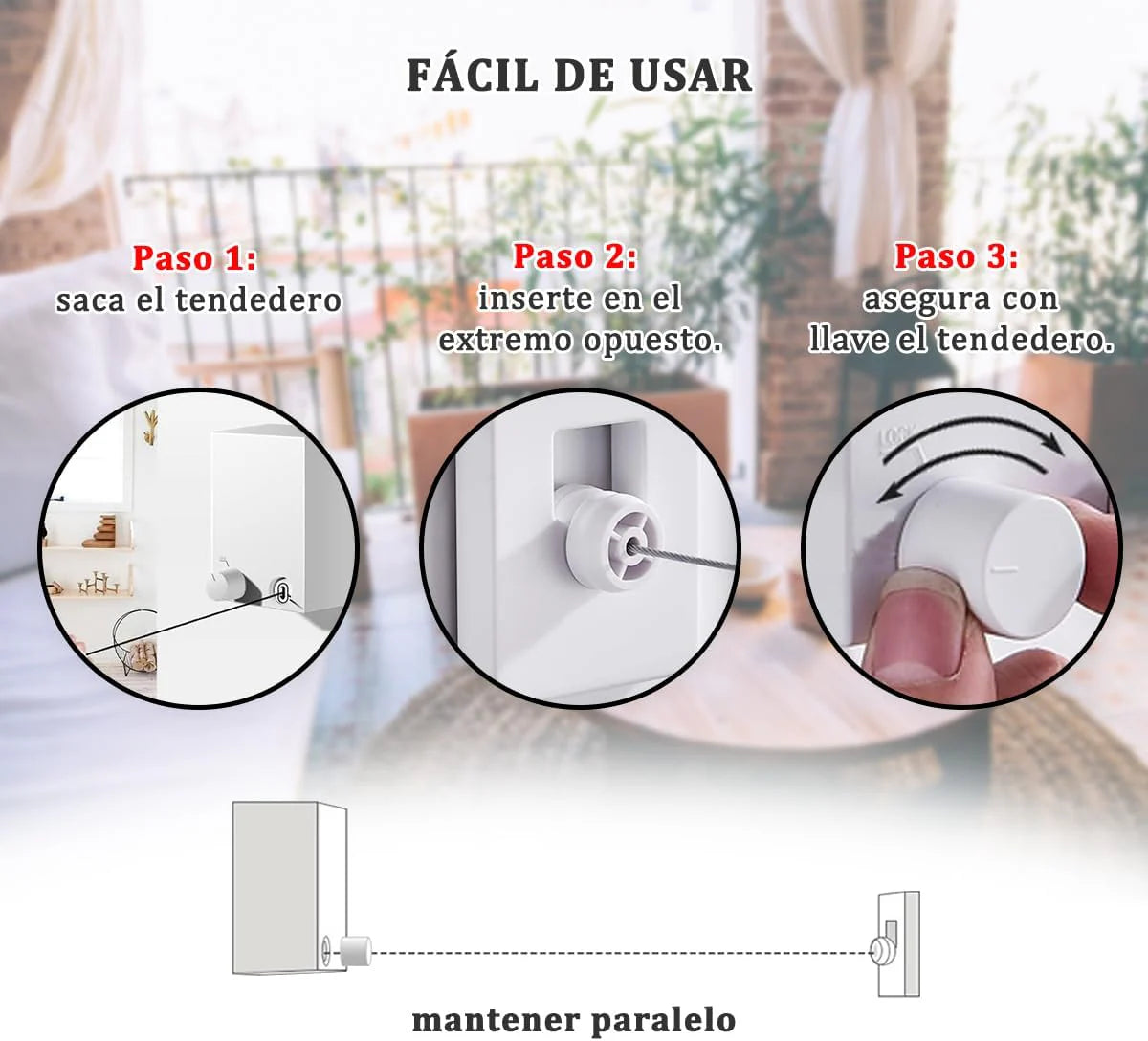 🧺 Tendedero Retráctil Extensible – Ahorra Espacio y Gana Comodidad