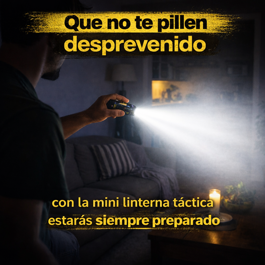 Mini linterna táctica 2x1 – Potencia extrema que cabe en tu bolsillo